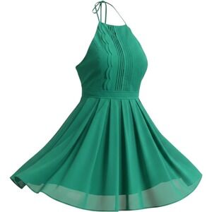 Double Zero emerald green sz L new w/ tags green mini dress bow I